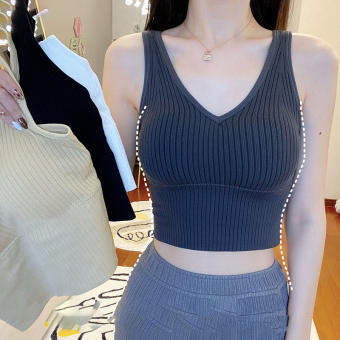 Áo bra len hàn thể thao tập gym nữ kèm áo vest và vest thanh lịch, phù hợp cho người nặng 40-65 kg