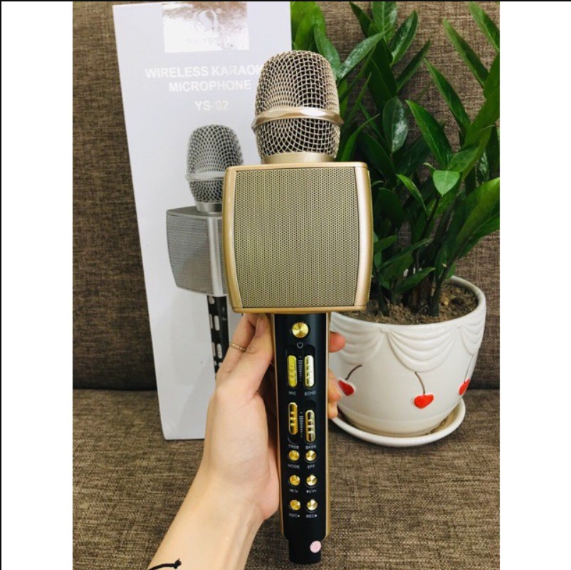 Micro karaoke bluetooth ys-92, hát karaoke âm thanh cực hay công nghệ lọc loại bỏ bớt tạp âm bên ngoài hút âm của mic rất tốt, âm thanh to, thanh, trung thực chính hãng giá rẻ
