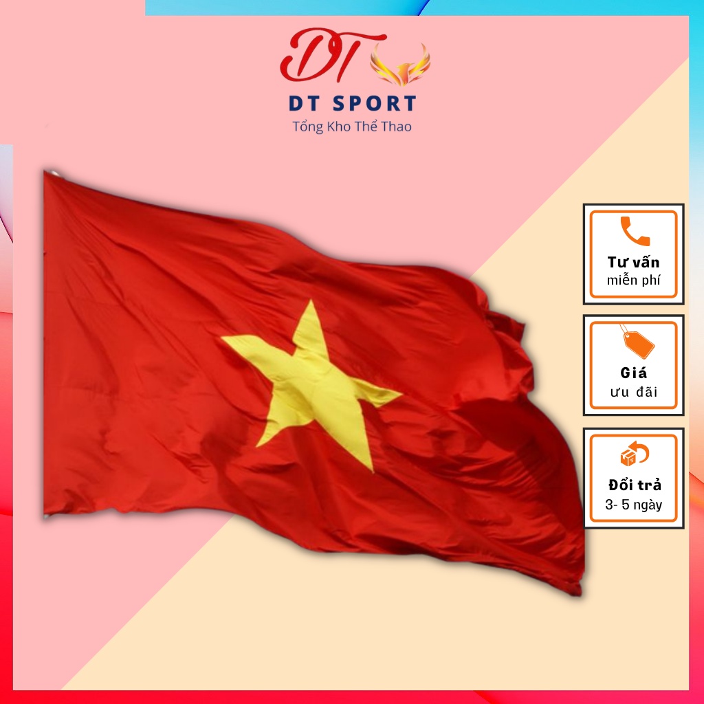 Cờ tổ quốc, cở đỏ sao vàng vải lụa cao cấp 🌪 Free Ship 🌪 xả kho giá rẻ