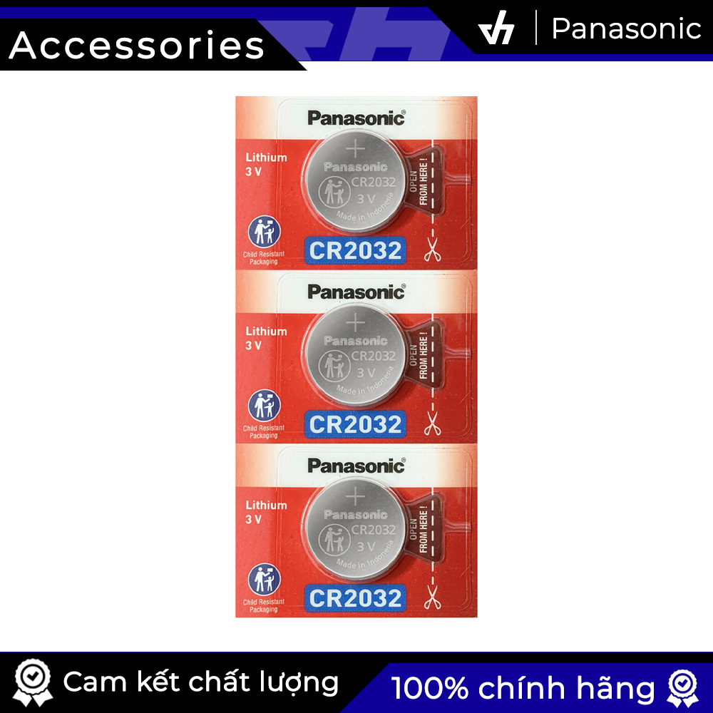 3 pin Panasonic CR2032 Lithium 3V - Pin nút / Pin CMOS