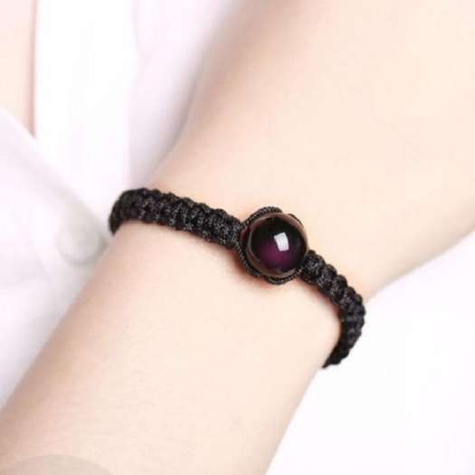 Vòng Tay May Mắn Hạt Đá Phong Thủy Đá Núi Lửa Obsidian - Đỏ