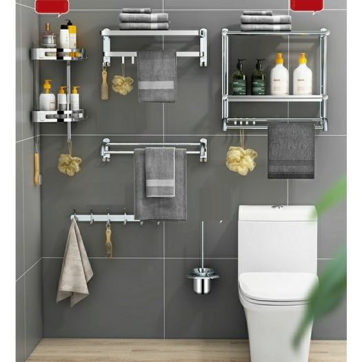 Phụ Kiện Nhà Tắm INOX 304 cao cấp Giá treo khăn tắm Thanh vắt khăn Móc treo quần áo - Dán tường gạch men hoặc khoan