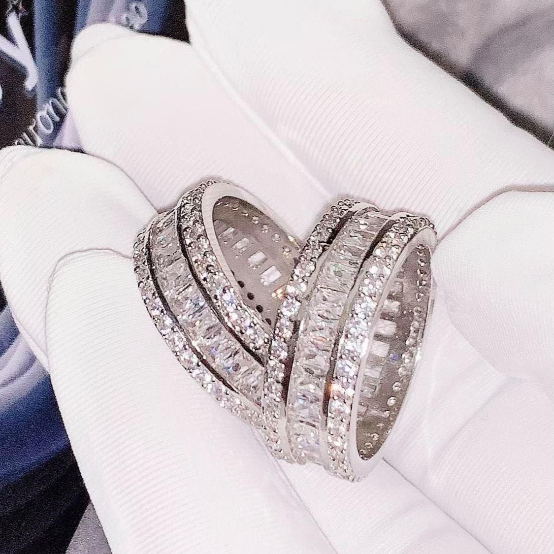 Nhẫn nữ bạc, nhẫn nữ đẹp mạ bạch kim cao cấp, nhẫn bạc Ý mạ bạch kim, nhẫn bạc mạ vàng trắng, nhẫn kim cương Trang sức Gami N099 - đeo đi đám cưới vô cùng quý phái sang trọng CAM KẾT KHÔNG ĐEN