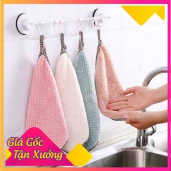 Khăn lau tay sợi len (4 màu) siêu thấm nước, dùng để lau bát đũa, vệ sinh bếp - 7808