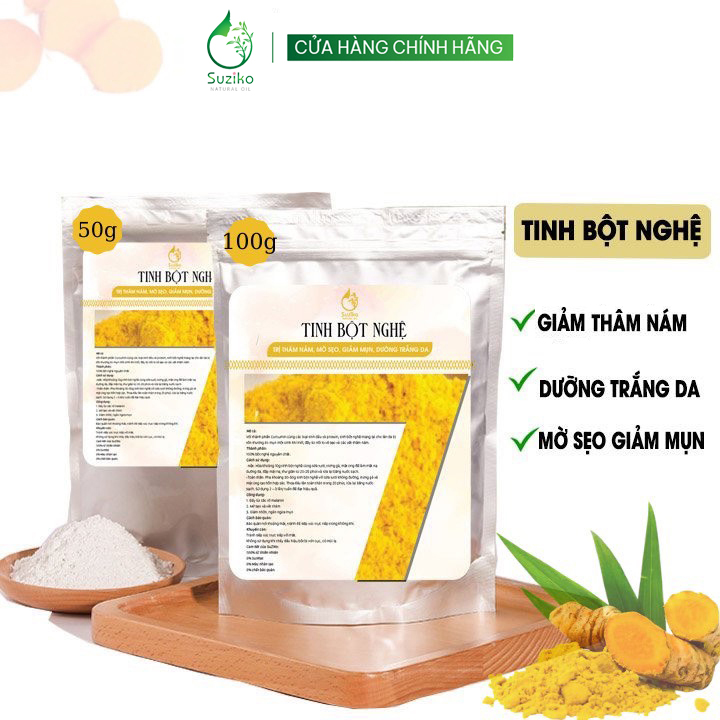 Bột Nghệ đắp mặt nạ hữu cơ SUZIKO nguyên chất 50G - 100G | 100% Organic