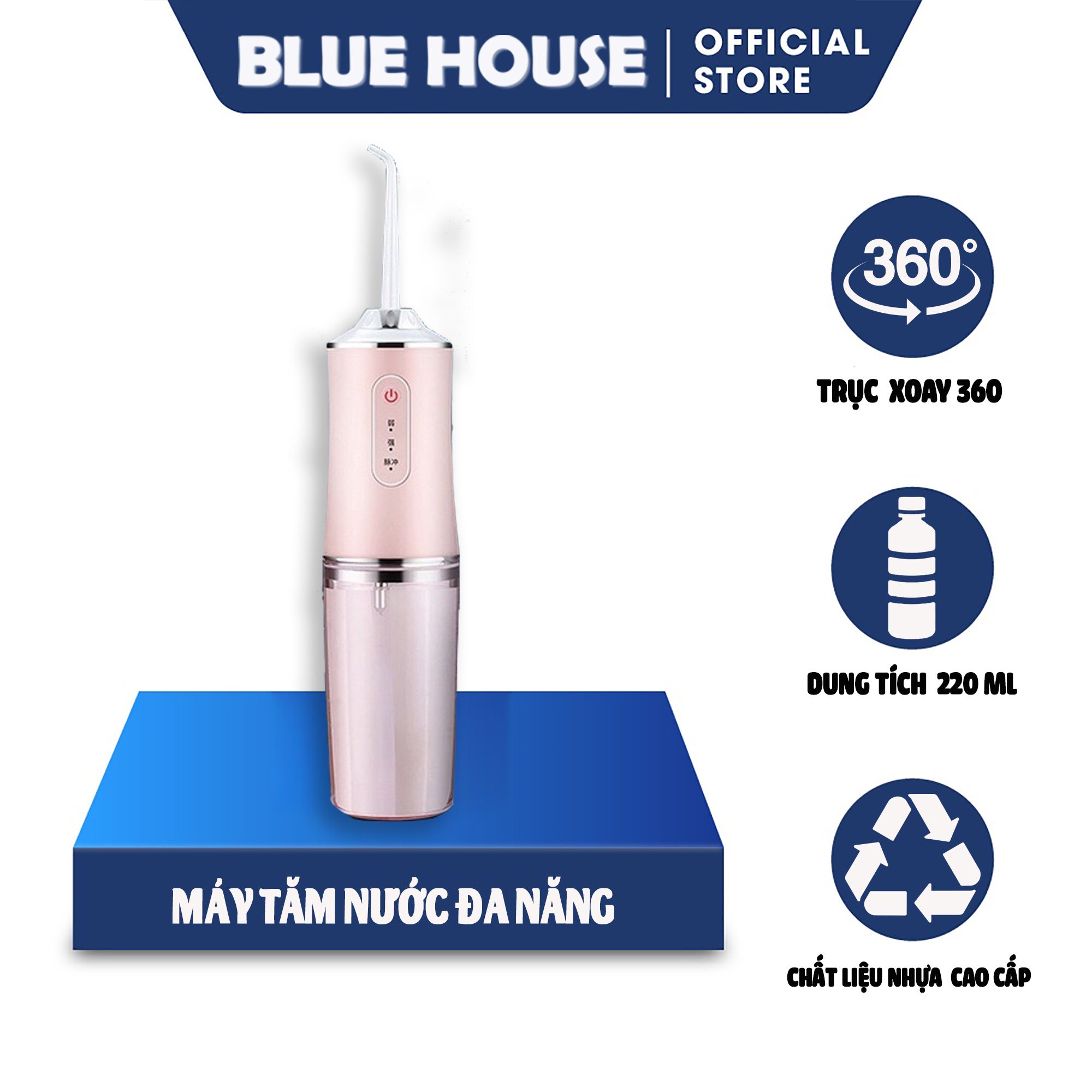 Máy tăm nước cầm tay - tăm nước vệ sinh răng oral irrigator - 4 đầu tăm - mẫu mới nhất 2022