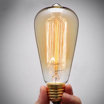 Bóng đèn sợi đốt dây tóc trang trí Edison Vintage ST64 40W E27 220V Điều chỉnh độ sáng