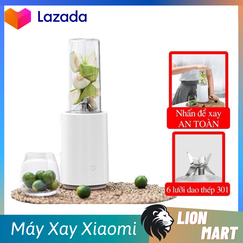 Máy xay cầm tay xiaomi mijia mjllj01pl máy xay sinh tố đầu dao 6 lưỡi thép không gỉ sắc bén bền bỉ