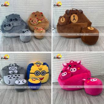 Ghế Lười Hạt Xốp Hình Thú Siêu Xinh, Ghế Hạt Xốp, Ghế Lười, Ghế Thư Giãn Hạt Xốp, Ghế Hạt xốp HÌnh Thú, Lazy Chair, Bean Chair (Gồm 3 Món)