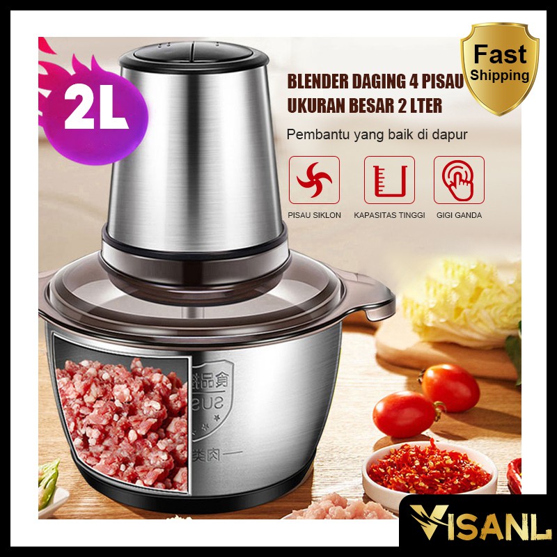 Blender Daging Stainless Steel 2 Liter dan blender kapsul Serbaguna Sayur Buah Kacang Meat Choppe...