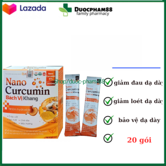 Nano Curcumin Bách Vị Khang giúp giảm viêm loét dạ dày hộp 20 gói
