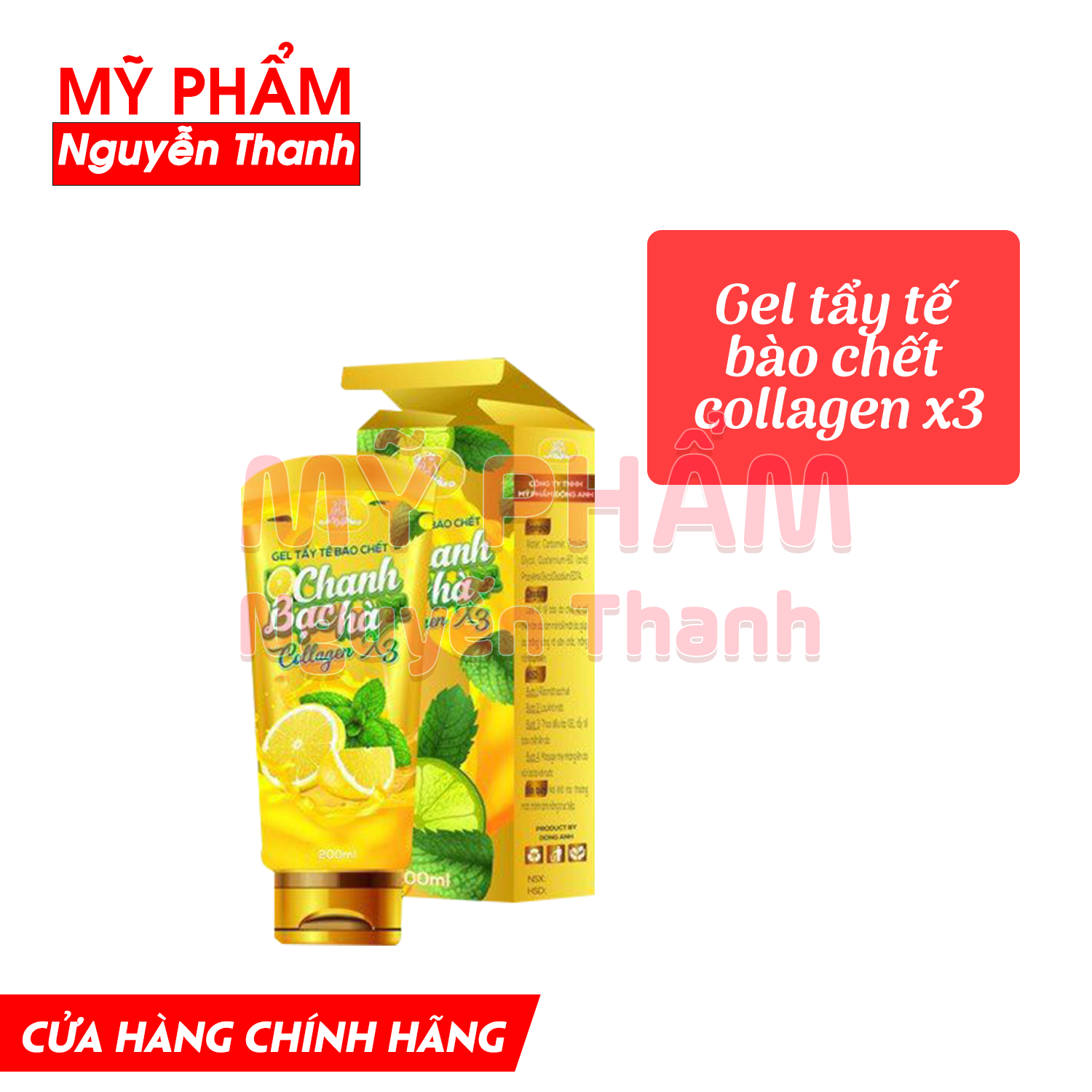 [HCM] Gel tẩy tế bào chết chanh bạc hà collagen x3 (chính hãng)