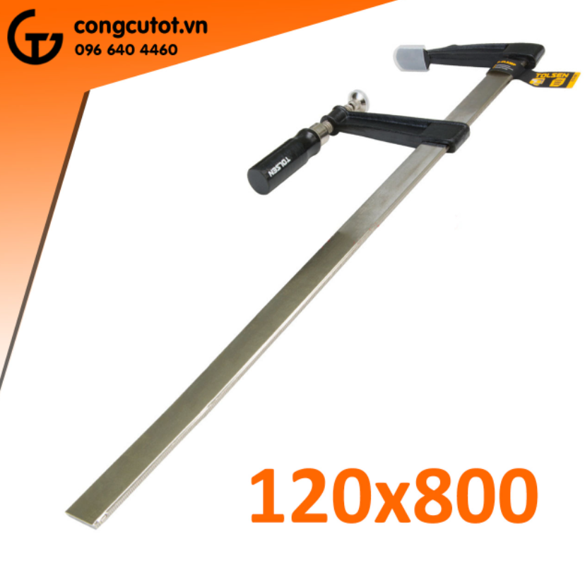 Cảo kẹp gỗ - cảo chữ F TOLSEN cán nhựa, cán gỗ size tùy chọn