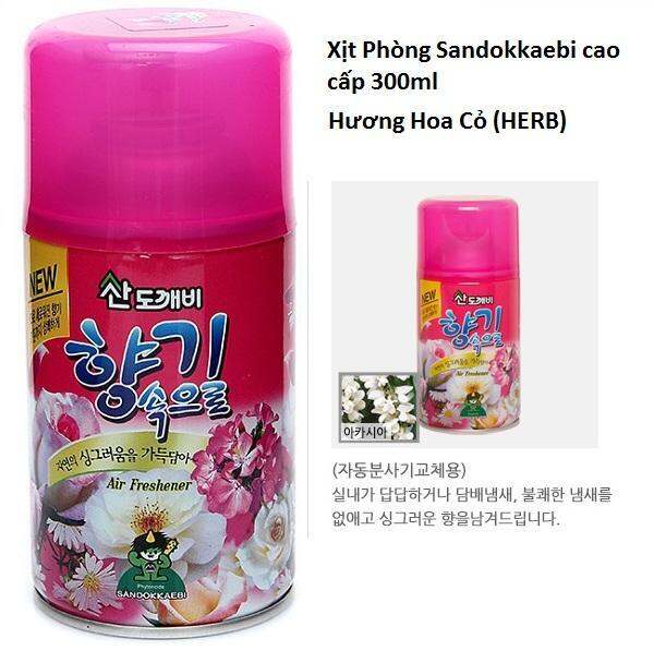 Bình xịt khử mùi thơm phòng Hàn Quốc cao cấp Sandokkaebi 300ml (Hương Thảo Mộc- HERB) GT770
