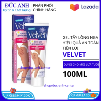 Kem tẩy lông Velvet Nga 100ml - kem tẩy lông vùng kín - kem tẩy lông chân tay dùng cho nam nữ - che tên