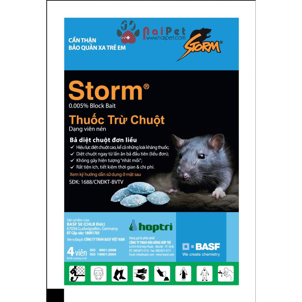 [hcm]thuốc diệt chuột storm (gói 4 viên) 1