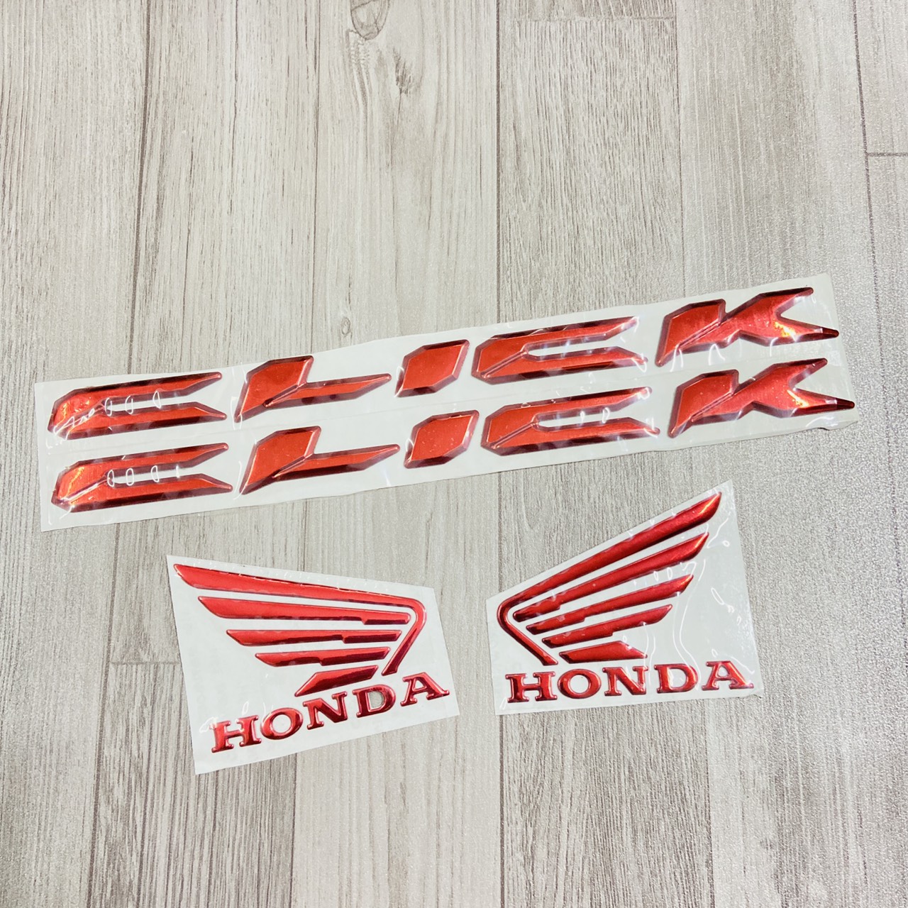 Tem dán xe chữ click dẻo nổi, tem dán cánh chim honda dẻo nổi như tem zin keo cực dính