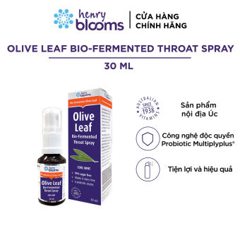 Xịt họng Henry Blooms Olive Leaf Bio-Fermented Throat Spray 30ml