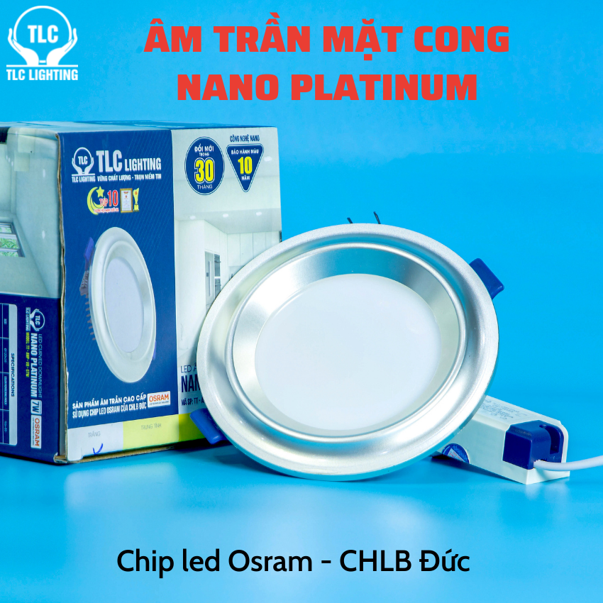 Đèn led trần siêu sáng, Đèn trần thạch cao 3 màu, Đèn led âm trần thạch cao 600x600 - Đèn LED Âm Trần Mặt Cong Platinum TLC, Tản Nhiệt Tốt, Tiết Kiệm Điện, Chip LED Osram Tiên Tiến  - Bảo hành uy tín 30 tháng