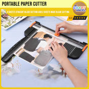 Plastic Paper Cutter with Straight and Wave Blade Cutting