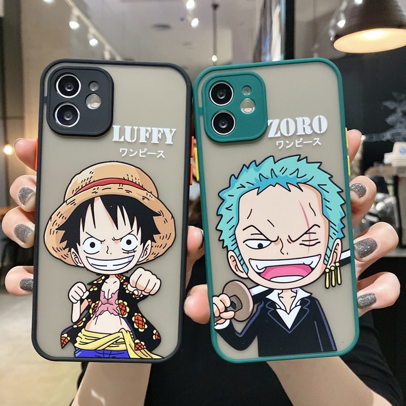 Ốp lưng nhám chống sock, va đập bảo vệ camera luffy x zoro