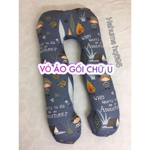 ✉◐✘ VỎ GỐI bà bầu bao áo gối chữ U vải cotton Hàn Quốc