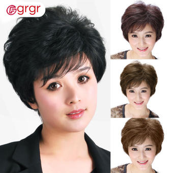 Tóc Giả Xoăn Ngắn Fgrgr, Dành Cho Nữ Trung Niên Thời Trang Tổng Hợp Chịu Nhiệt, Lông Mịn Gợi Cảm
