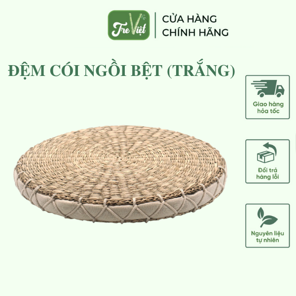 Nệm cói màu be - Đệm cói ngồi bệt - Đệm yoga ngồi thiền cao cấp dành cho nhà hàng, quán cafe, phòng khách