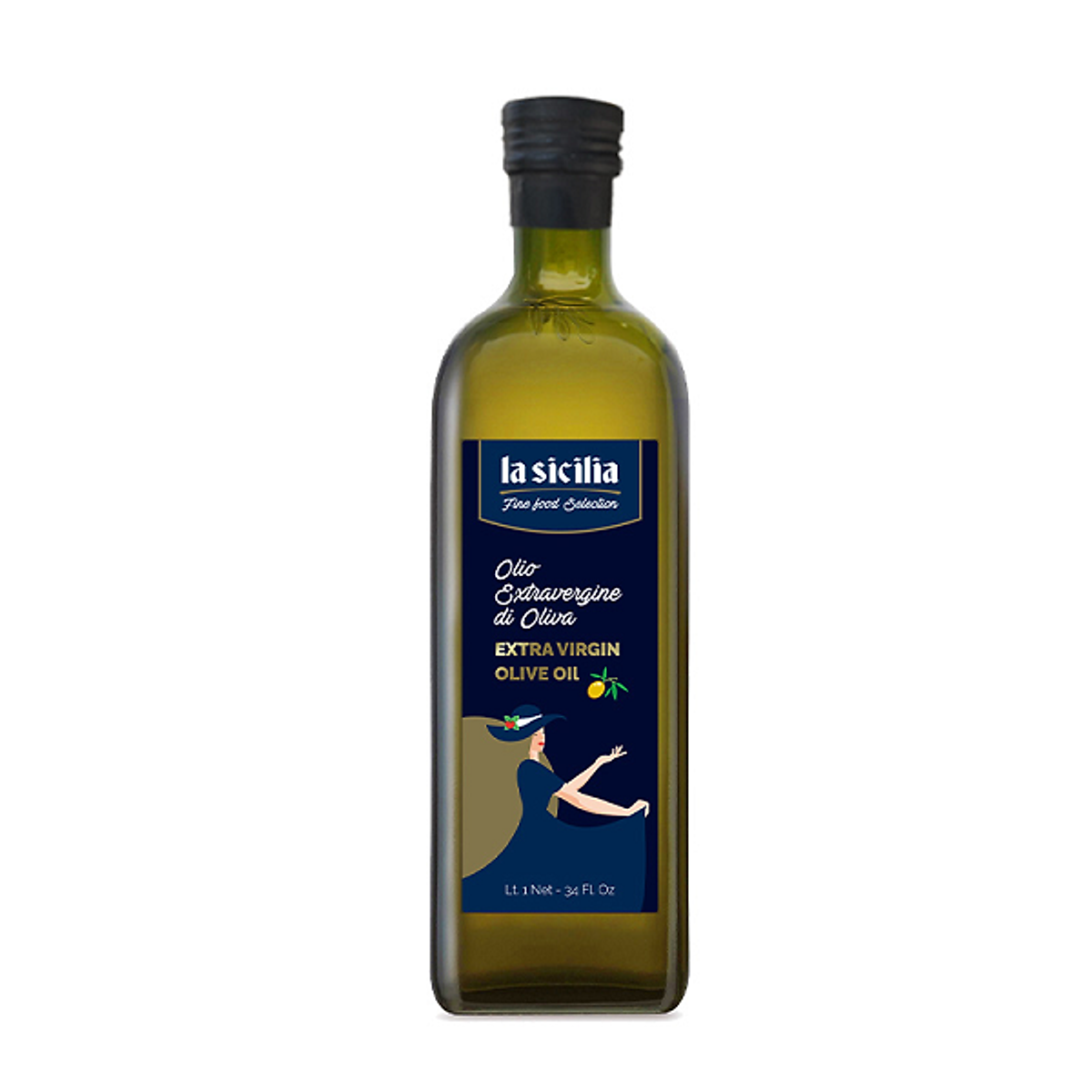 Dầu oliu nguyên chất extra virgin olive oil la sicilia/ dante 1 lít nhập khẩu ý