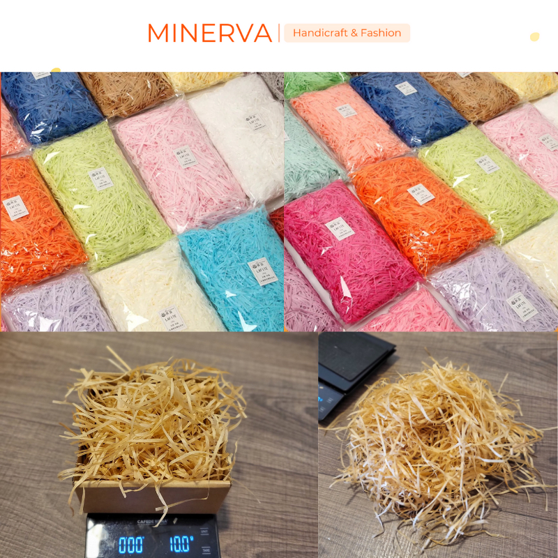 50g Giấy rơm giấy vụn lót trang trí hộp quà Minerva