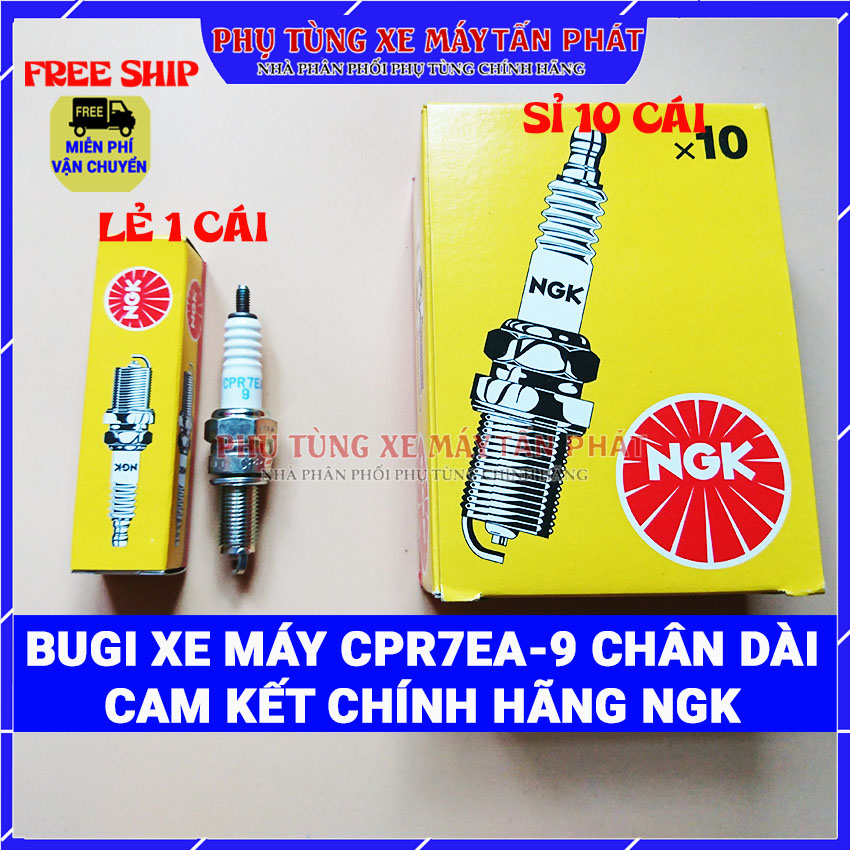 Bugi NGK CPR7EA-9 (Chân Dài) Sx Thái Lan Xe Máy Air Blade 110/125/150 /Sh Mode /Future /PCX /Lead 125 ...