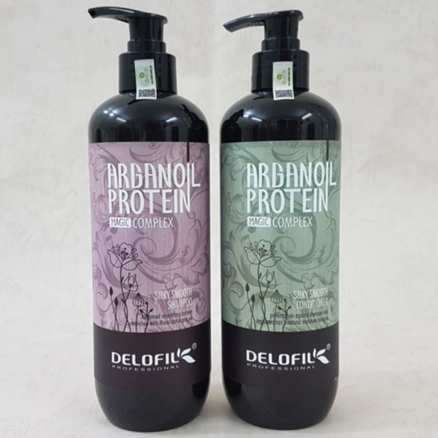 Dầu Gội Dầu Xả DELOFIL Arganoil Protein 800ML | Giảm Gàu, Ngứa, Phục Hồi Tóc Khô Xơ, Hư Tổn