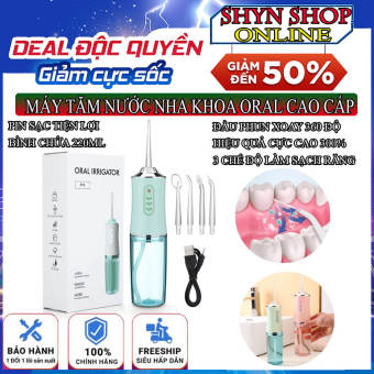 Máy tăm nước cầm tay cao cấp Oral Irrigator 3 chế độ, tăm siêu sạch, Máy tăm nước cầm tay, Tăm nước thế hệ mới đa năng vệ sinh làm sạch răng miệng, máy tăm nước nha khoa, Máy tăm nước nhỏ gọn, chống thấm nước, pin sạc