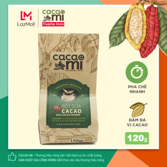 Bột cacao sữa hòa tan CACAOMI đậm đà vị socola nóng thơm ngon 120g