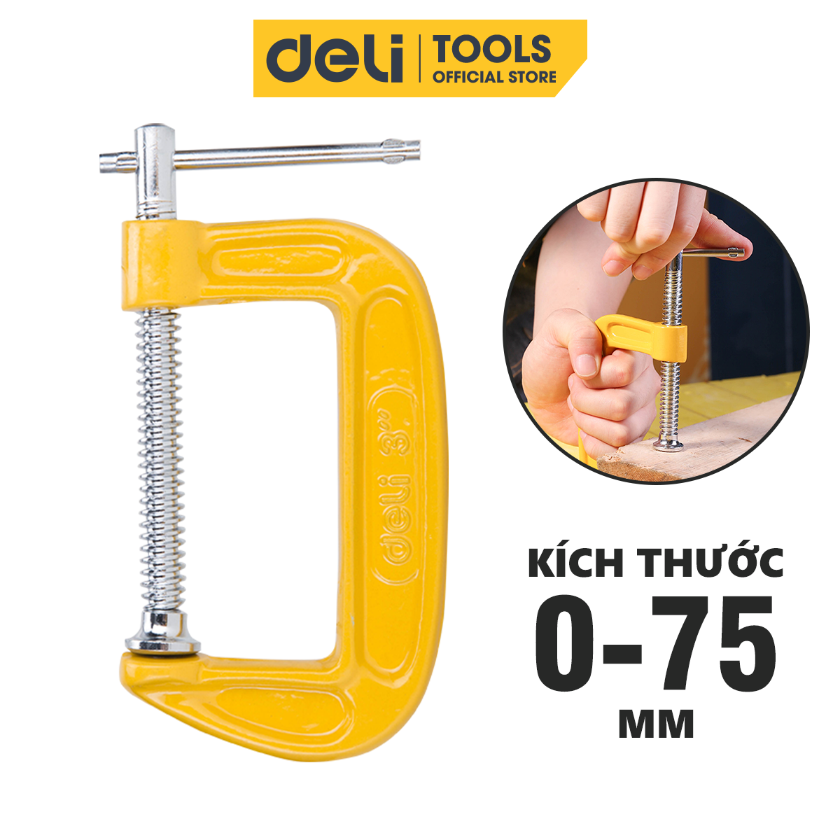 Cảo chữ c deli cao cấp - kích thước 3inch-75mm - vam chữ g tiện dụng - dl-g203