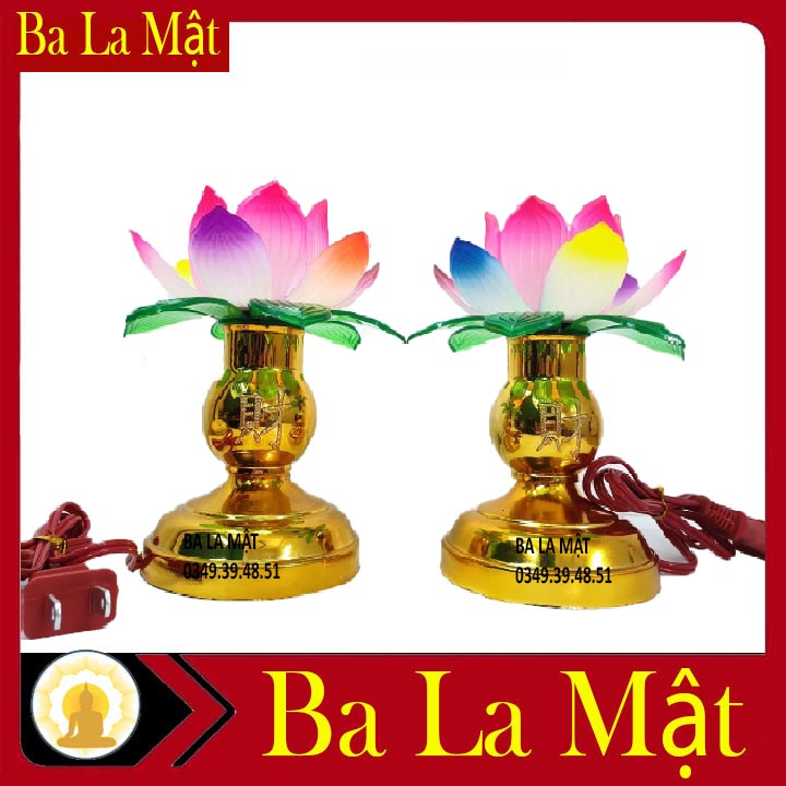 Đèn hoa sen để bàn thờ bằng nhựa