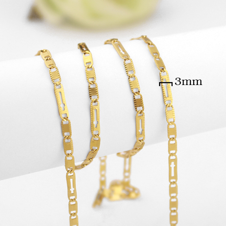 DÂY CHUYỀN MÀU VÀNG KIỂU DẸP 3mm VER3 MDC060