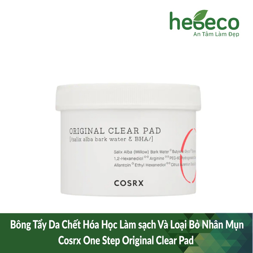 Bông Tẩy Da Chết Hóa Học Làm sạch Và Loại Bỏ Nhân Mụn Cosrx One Step Original Clear Pad - Hàn Quốc