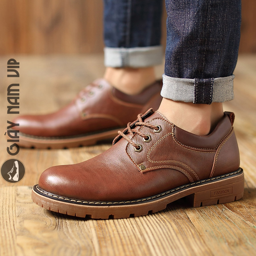 Giày Đốc Nam Cổ Ngắn Hàn Quốc Da Bò Cao Cấp GIAYNAMVIP Giày Nam Công Sở Đẹp Hàng Hiệu GNK114