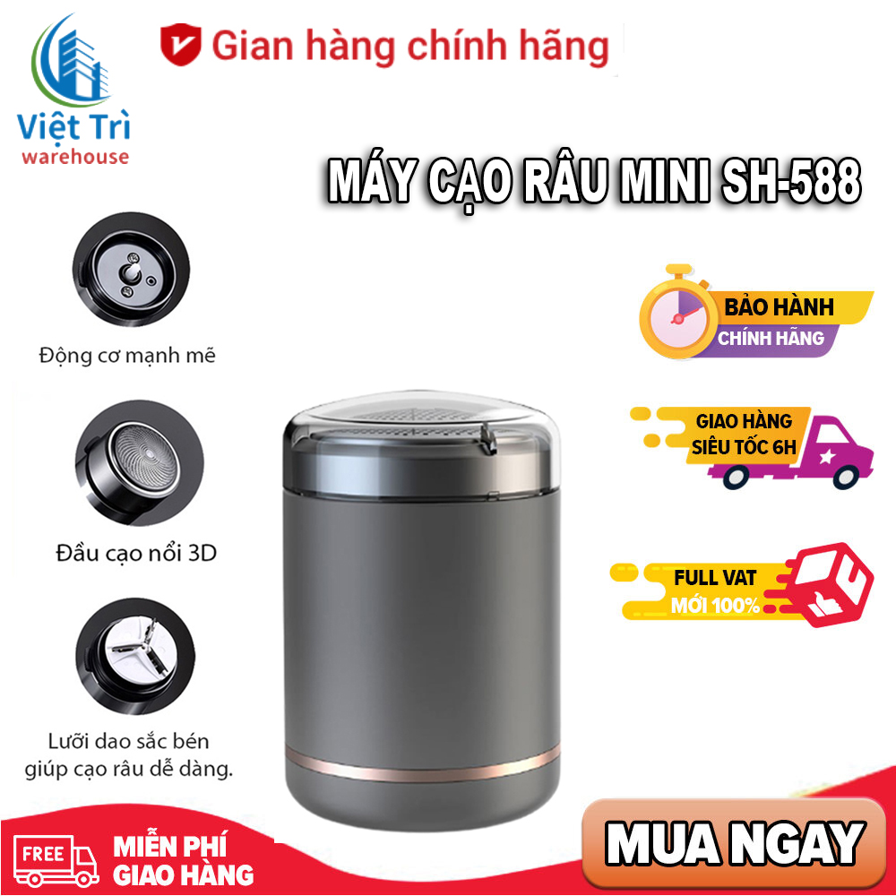 Máy cạo râu nam đa năng, máy cạo râu mini SH-588 cao cấp, dao cạo râu điện công nghệ Nhật Bản cạo khô, cạo ướt đều được, giá rẻ hơn máy cạo râu xiaomi, kemei, flyco...