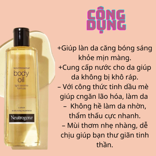 Dầu Cấp Ẩm Neutrogena Body Oil Light Sesame Formula (250ml)