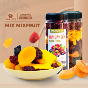 Trái cây sấy dẻo TANU NUTS mix fruit 4 loại nho khô, mơ sấy, xoài sấy, việt quất tốt cho bà bầu.
