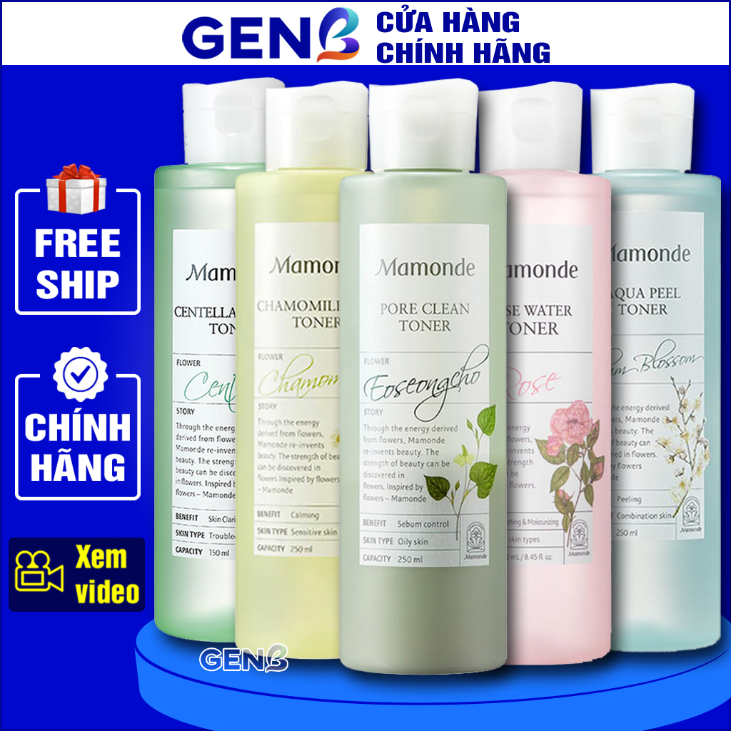 Nước hoa hồng mamonde diếp cá, hoa cúc, toners centella rau má - toner cấp ẩm cho da dầu mụn, da khô, da nhạy cảm, da hỗn hợp - nước cân bằng dưỡng ẩm tonner japari