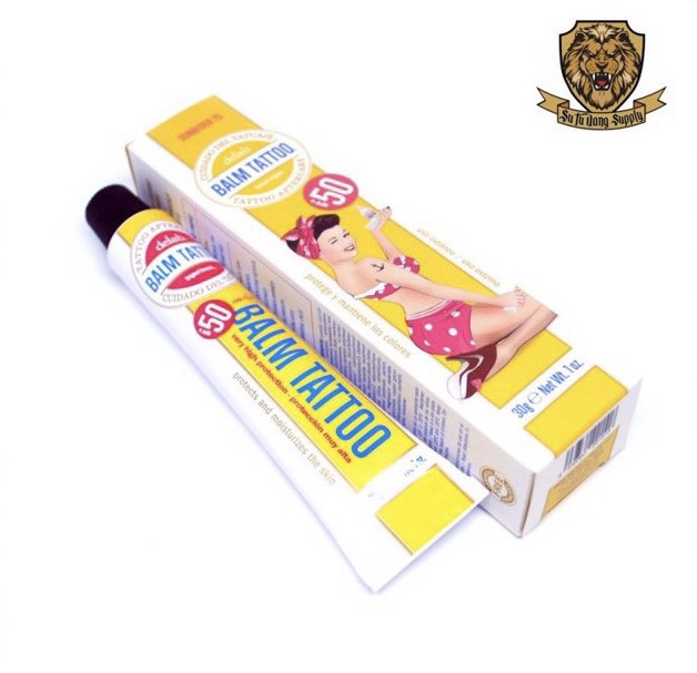 Kem dưỡng hình xăm - dưỡng màu kích màu môi - Balm vàng sunblock 30g