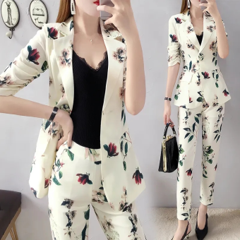 Set Bộ Vest Dài Hoạ Tiết Hoa Lá Cao Cấp - Glady G41 - Bộ Vest Hoa Dáng Dài, Phong Cách Sang Trọng, Thanh Lịch, Phù Hợp Đi Làm, Đi Chơi