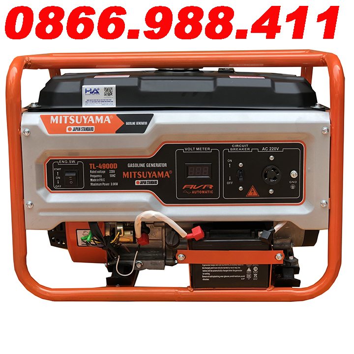 Máy phát điện chạy xăng 3kw mitsuyama tl-4900d đề