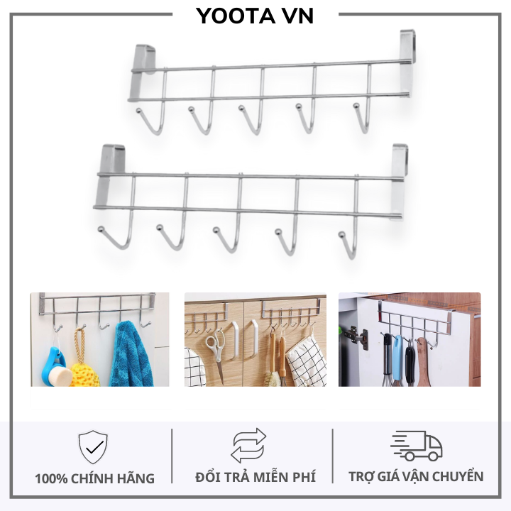 Giá Treo Quần Áo- Móc Treo Đồ Gắn Sau Cánh Cửa Tủ Nhà Tắm Nhà Bếp Tiện Lợi