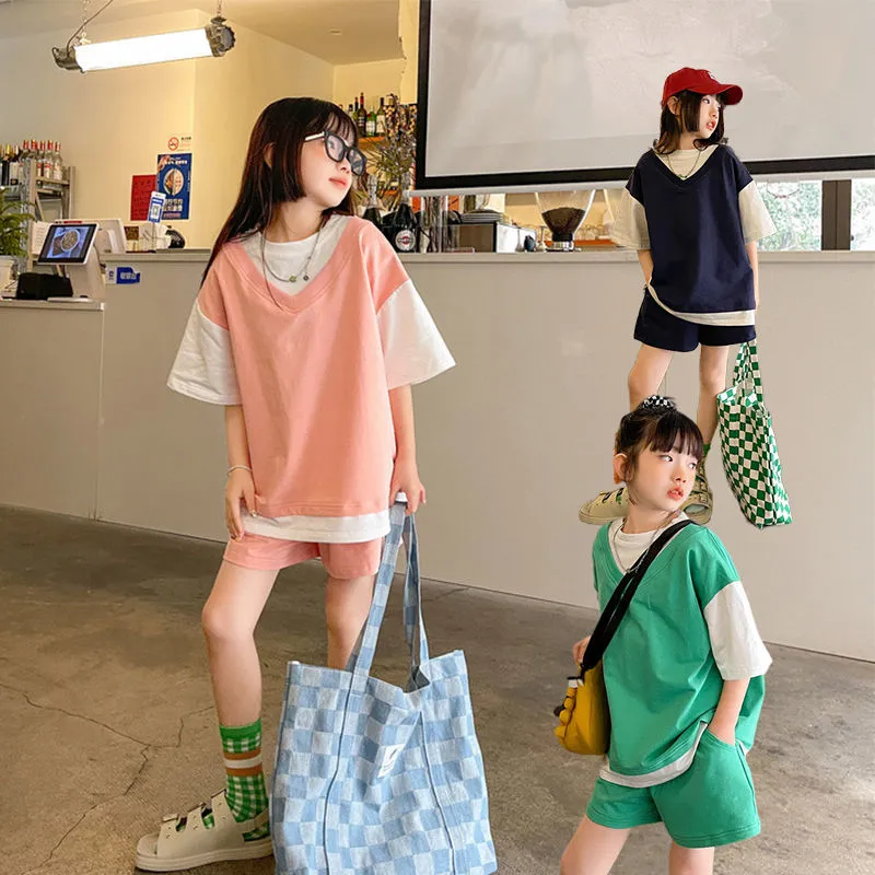 CON Children's Fashion 2PCS（Blouses+Pants）High Quality korean style pants  for kids girl casual clothes 3 to 4 to 5 to 6 to 7 to 8 to 9 to 10 to 11 to  12