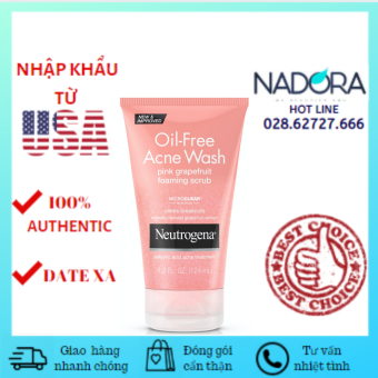 Sữa Rửa Mặt Neutrogena Oil - Free Acne Wash Pink Grapefruit Foaming Scrub (124ml)