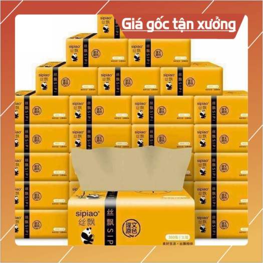 Giấy ăn gấu trúc YCOOL khăn giấy tre thùng 30 gói Không chất tẩy Trắng